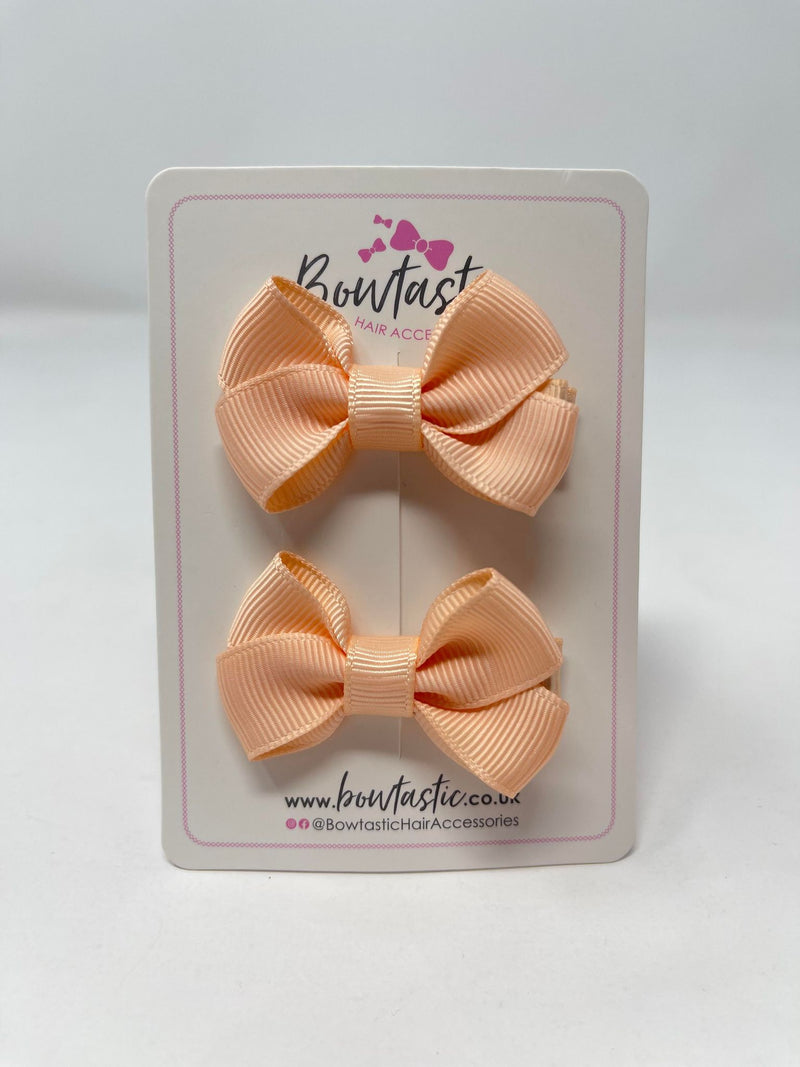 2 Inch Flat Bows Style 2 - Petal Peach - 2 Pack