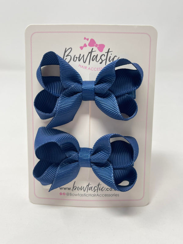 2 Inch Bow - Light Navy - 2 Pack