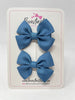 2.5 Inch Butterfly Bows - Antique Blue - 2 Pack