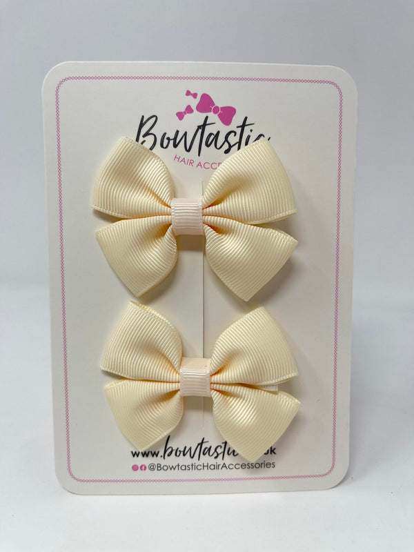 2.5 Inch Butterfly Bows - Cream - 2 Pack