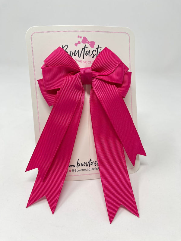 4 Inch Double Tail Bow - Azalea