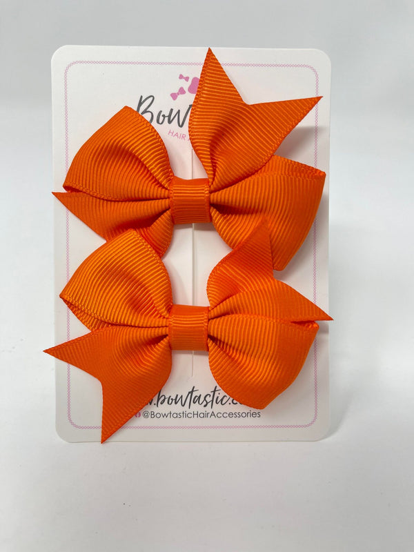 2.5 Inch Flat Bow Style 2 - Russet Orange - 2 Pack