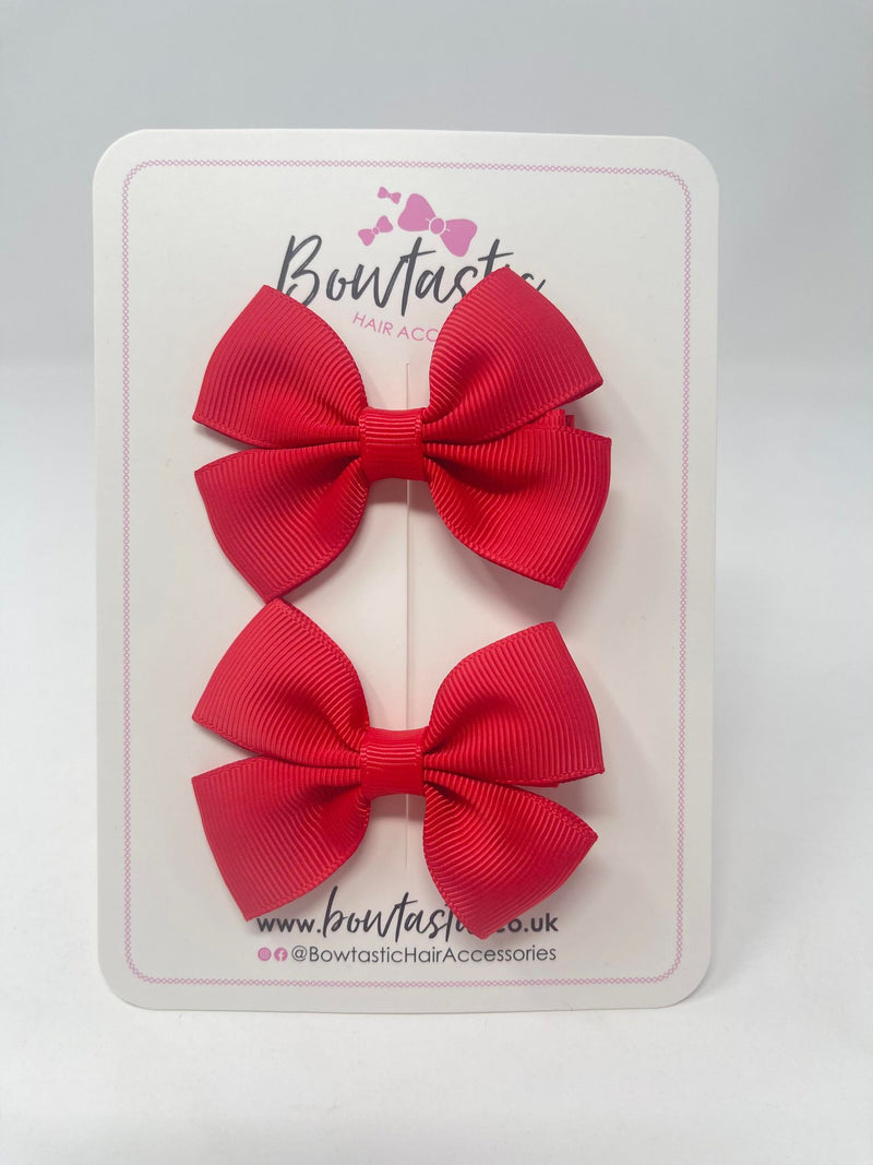 2.5 Inch Butterfly Bows - Hot Red - 2 Pack