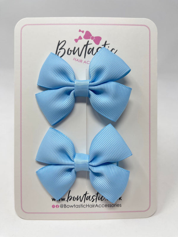 2.5 Inch Butterfly Bows - Blue Topaz - 2 Pack
