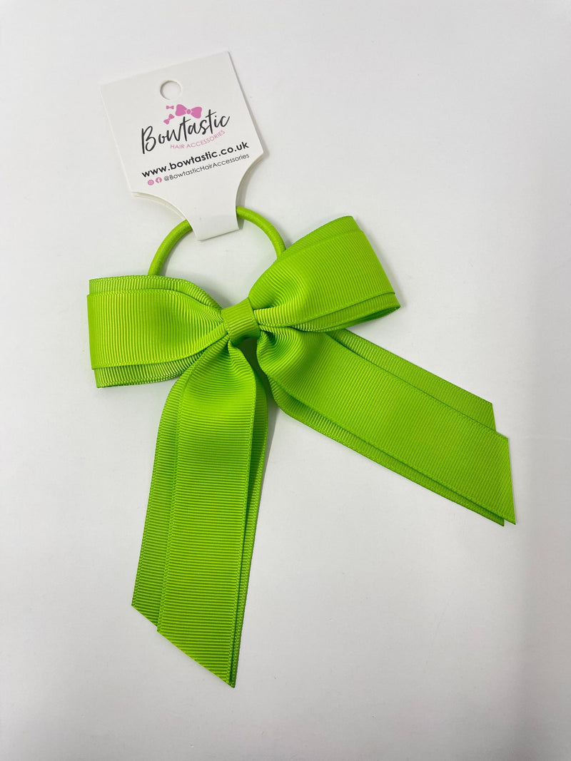 4.5 Inch Tail Bow Bobble - Apple Green