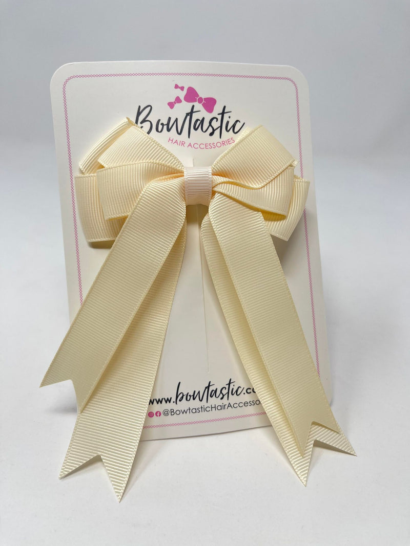 4 Inch Double Tail Bow - Cream