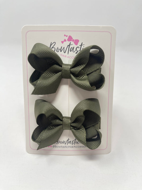 2 Inch Bow - Deep Sage - 2 Pack