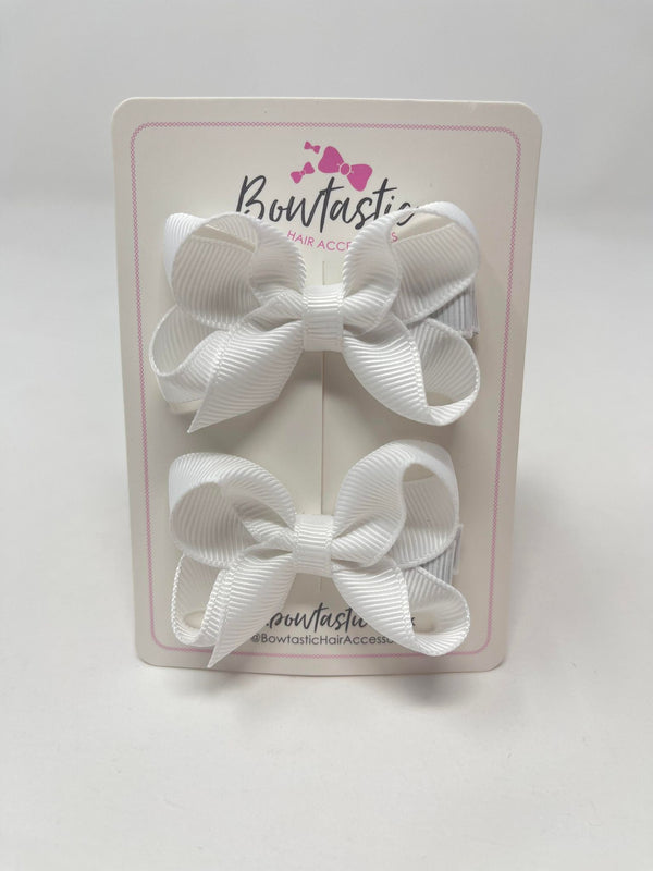 2 Inch Bow - White - 2 Pack