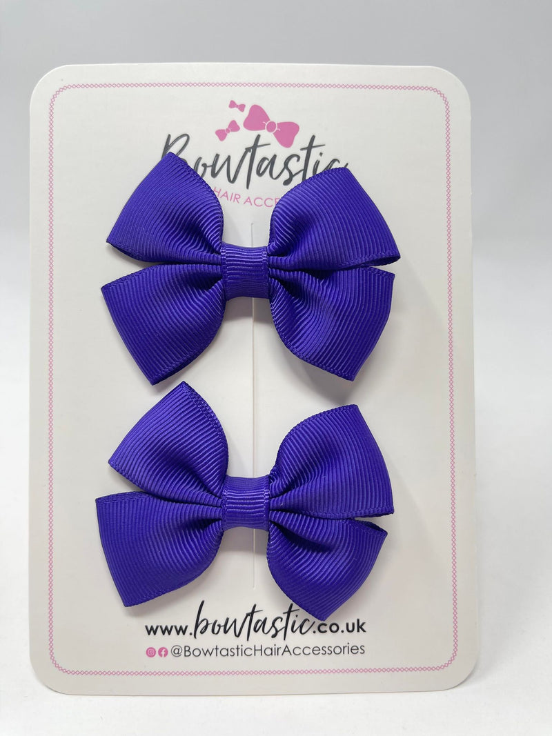 2.5 Inch Butterfly Bows - Regal Purple - 2 Pack