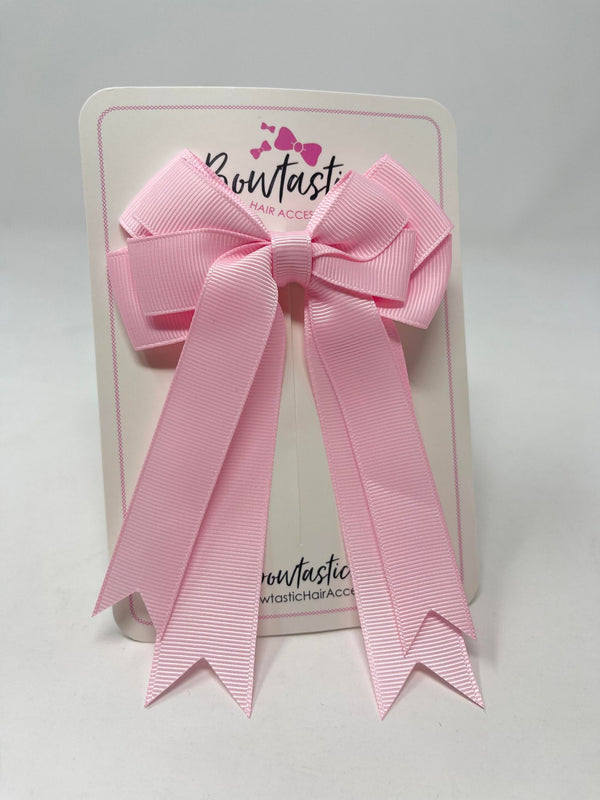 4 Inch Double Tail Bow - Pearl Pink