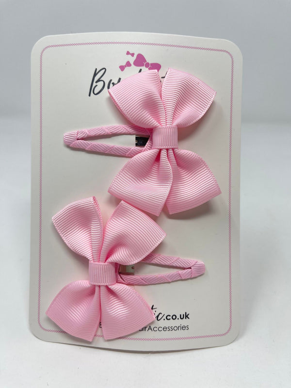 2.5 Inch Butterfly Snap Clips - Pearl Pink - 2 Pack