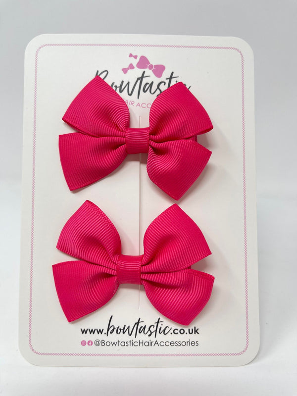 2.5 Inch Butterfly Bows - Shocking Pink - 2 Pack