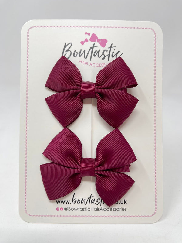 2.5 Inch Butterfly Bows - Wine - 2 Pack