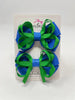 2.5 Inch Bows - Royal Blue & Emerald Green - 2 Pack