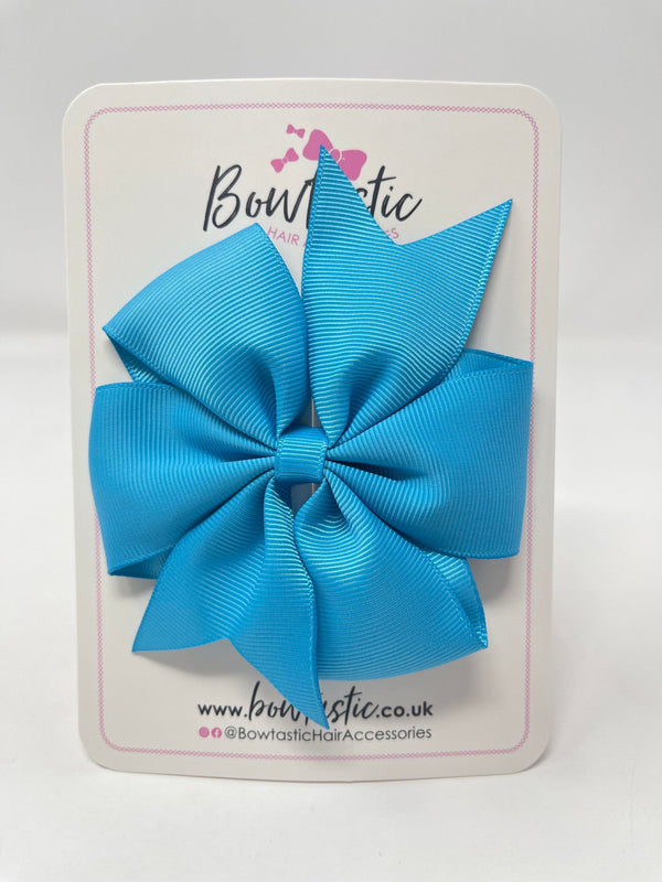 4 Inch Pinwheel Bow - Turquoise
