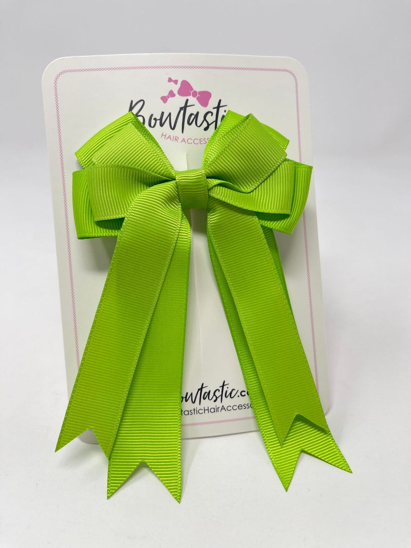 4 Inch Double Tail Bow - Apple Green