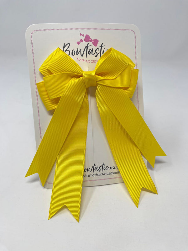 4 Inch Double Tail Bow - Daffodil