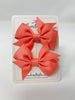 2.5 Inch Flat Bow Style 2 - Light Coral - 2 Pack