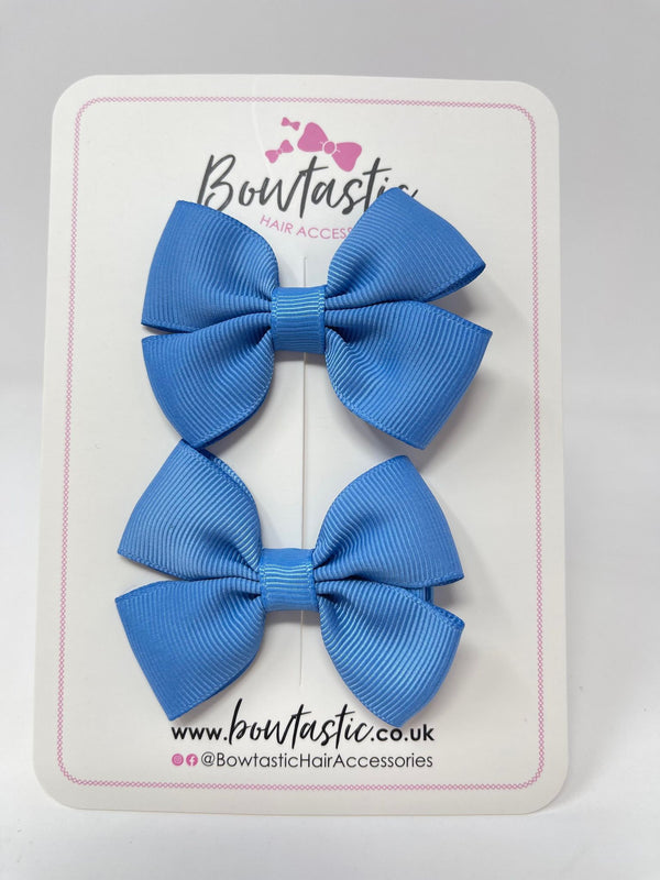 2.5 Inch Butterfly Bows - Porcelain Blue - 2 Pack