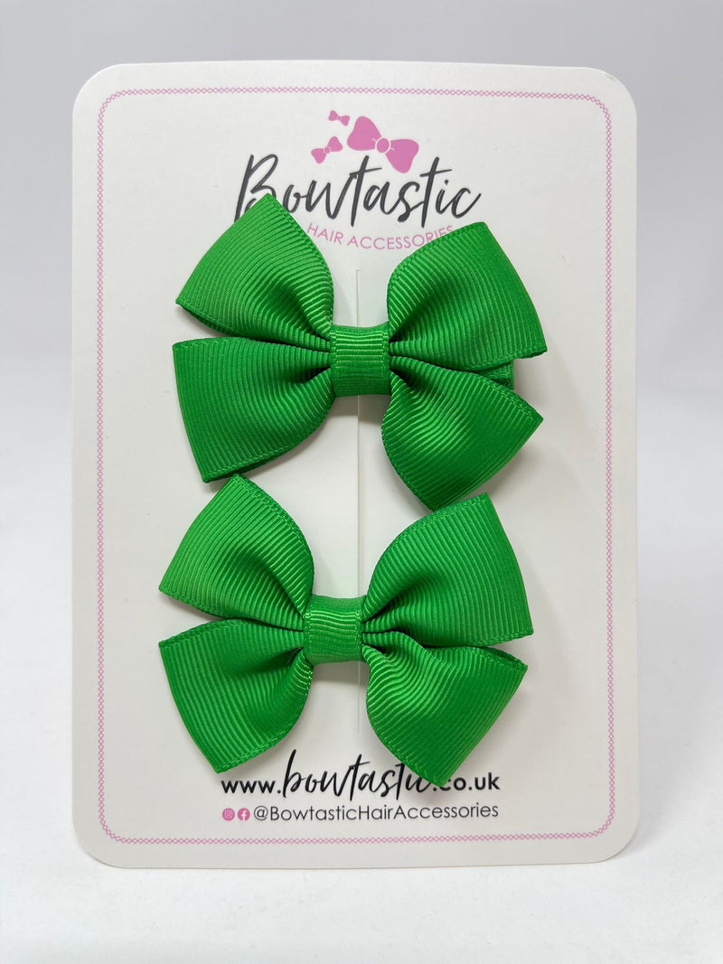 2.5 Inch Butterfly Bows - Emerald Green - 2 Pack