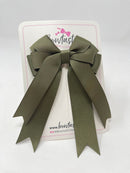 4 Inch Double Tail Bow - Deep Sage