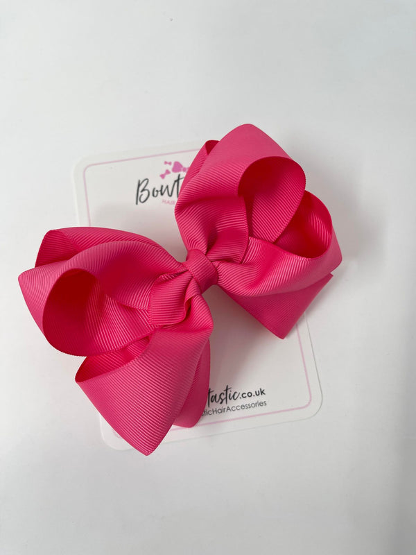 5 Inch Double Bow - Camellia Rose