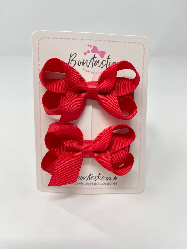 2 Inch Bow - Hot Red - 2 Pack