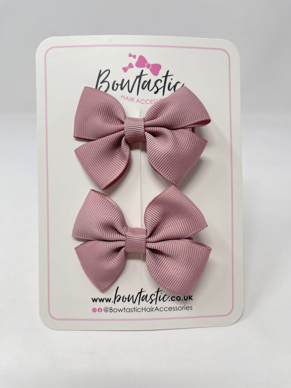 2.5 Inch Butterfly Bows - Antique Mauve - 2 Pack