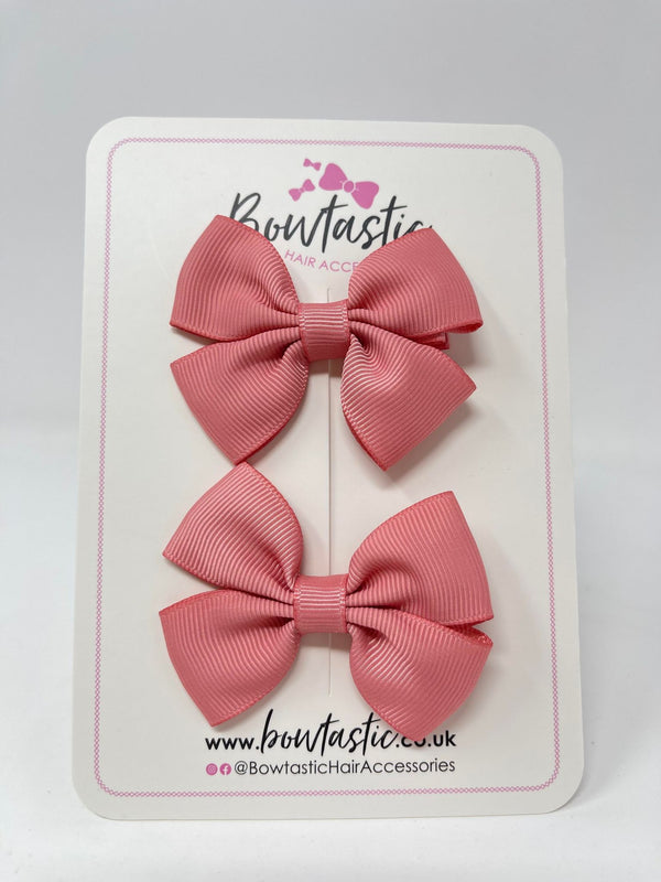 2.5 Inch Butterfly Bows - Dusty Rose - 2 Pack