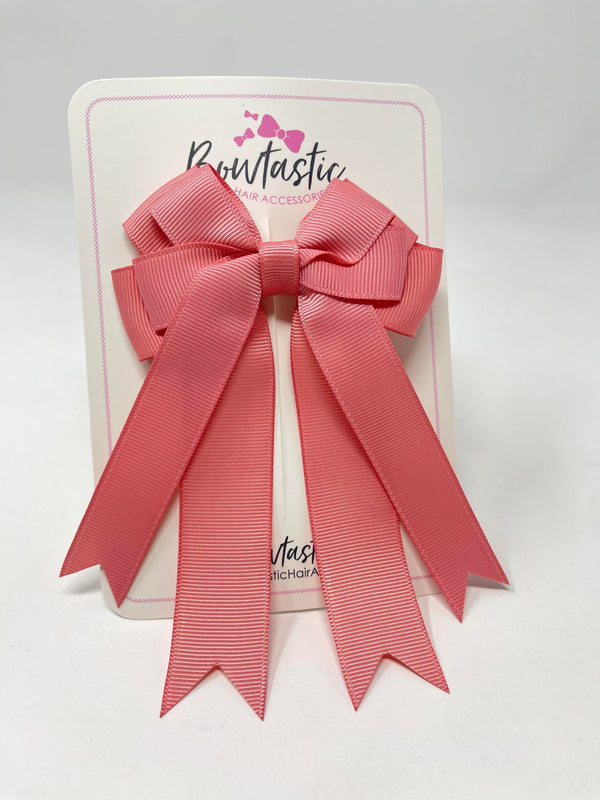 4 Inch Double Tail Bow - Dusty Rose