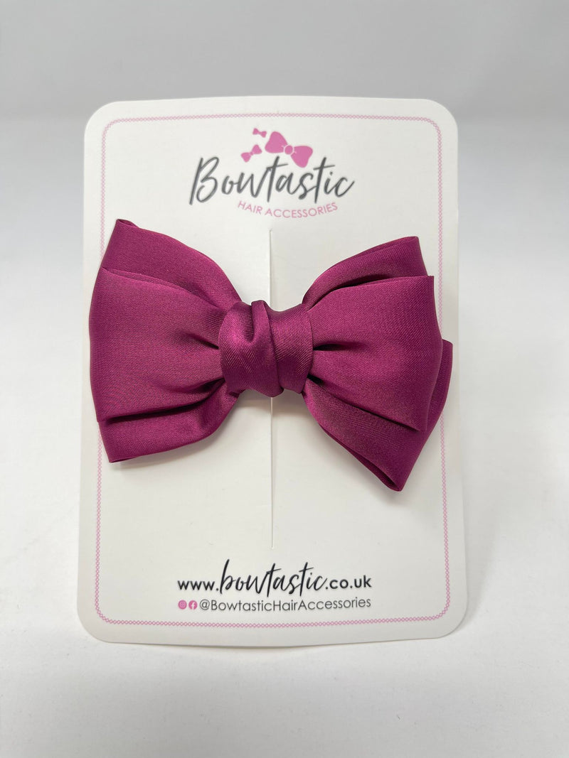 4 Inch Satin Bow - Raspberry Rose