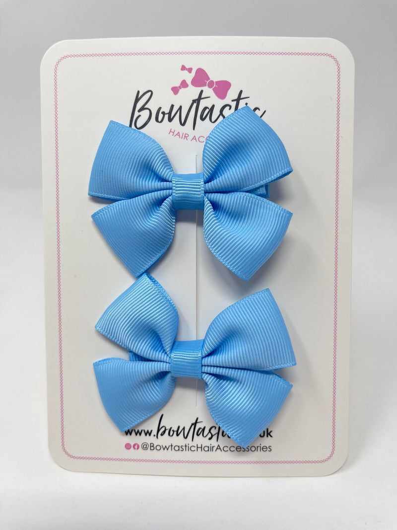 2.5 Inch Butterfly Bows - Blue Mist - 2 Pack