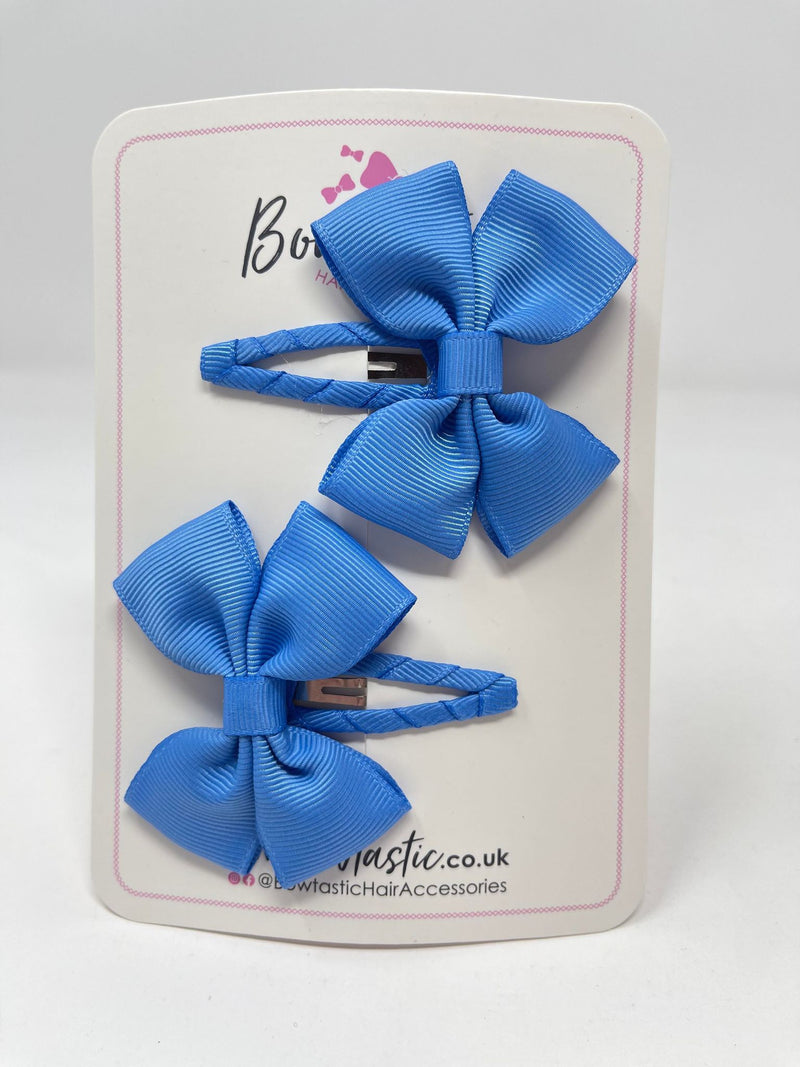 2.5 Inch Butterfly Snap Clips - Capri Blue - 2 Pack