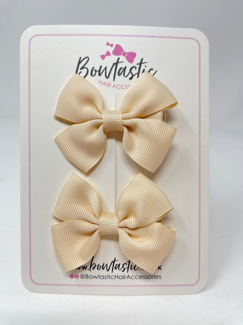 2.5 Inch Butterfly Bows - Nude - 2 Pack