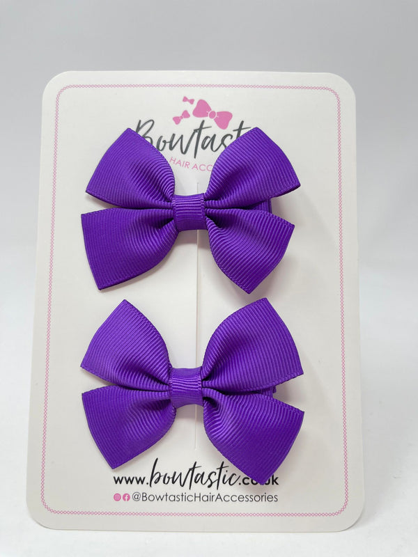 2.5 Inch Butterfly Bows - Purple - 2 Pack