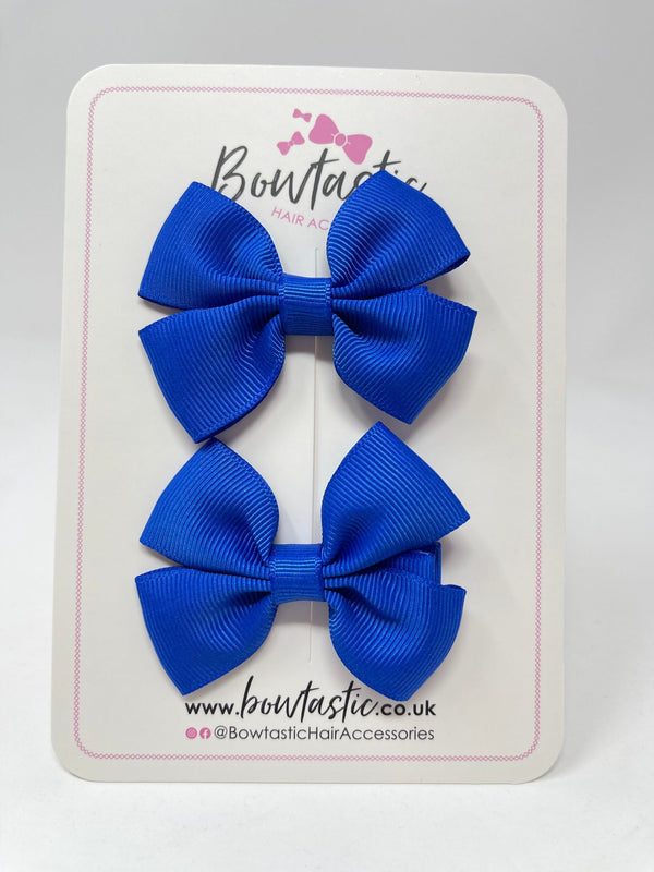 2.5 Inch Butterfly Bows - Electric Blue - 2 Pack