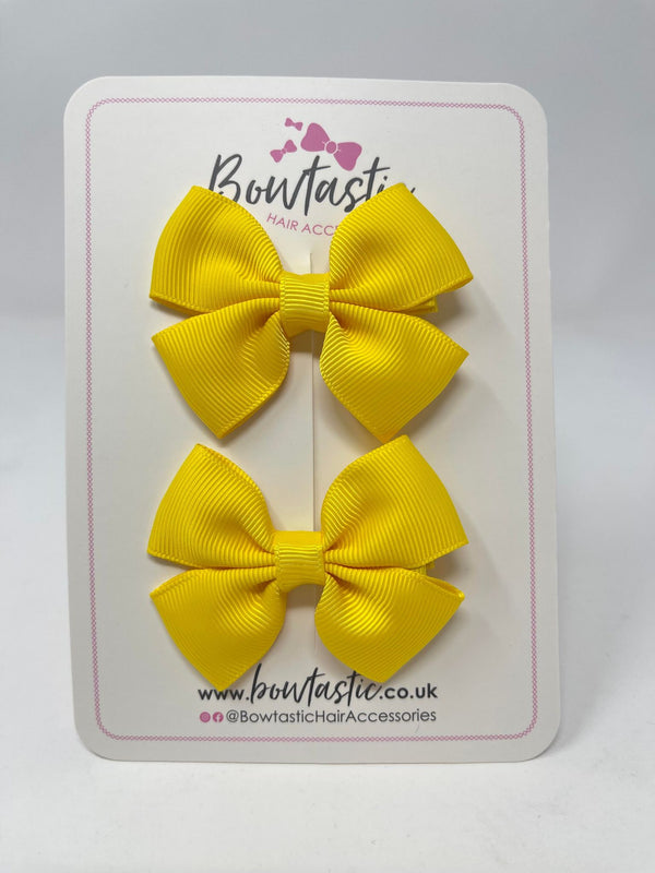 2.5 Inch Butterfly Bows - Daffodil - 2 Pack