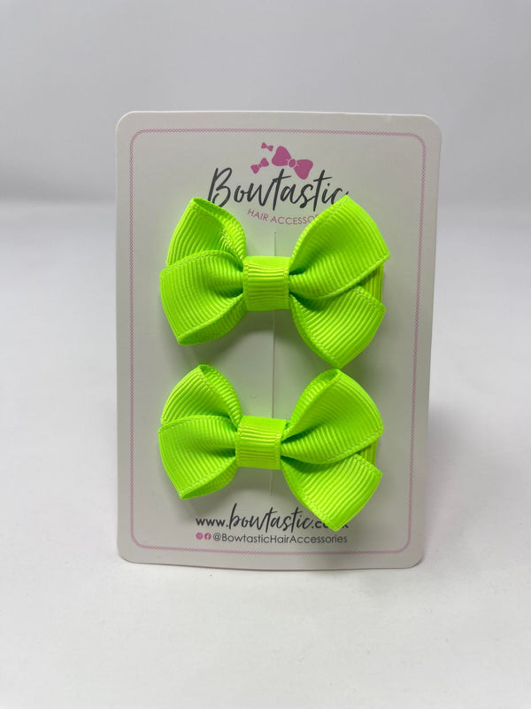 2 Inch Flat Bows Style 2 - Key Lime - 2 Pack