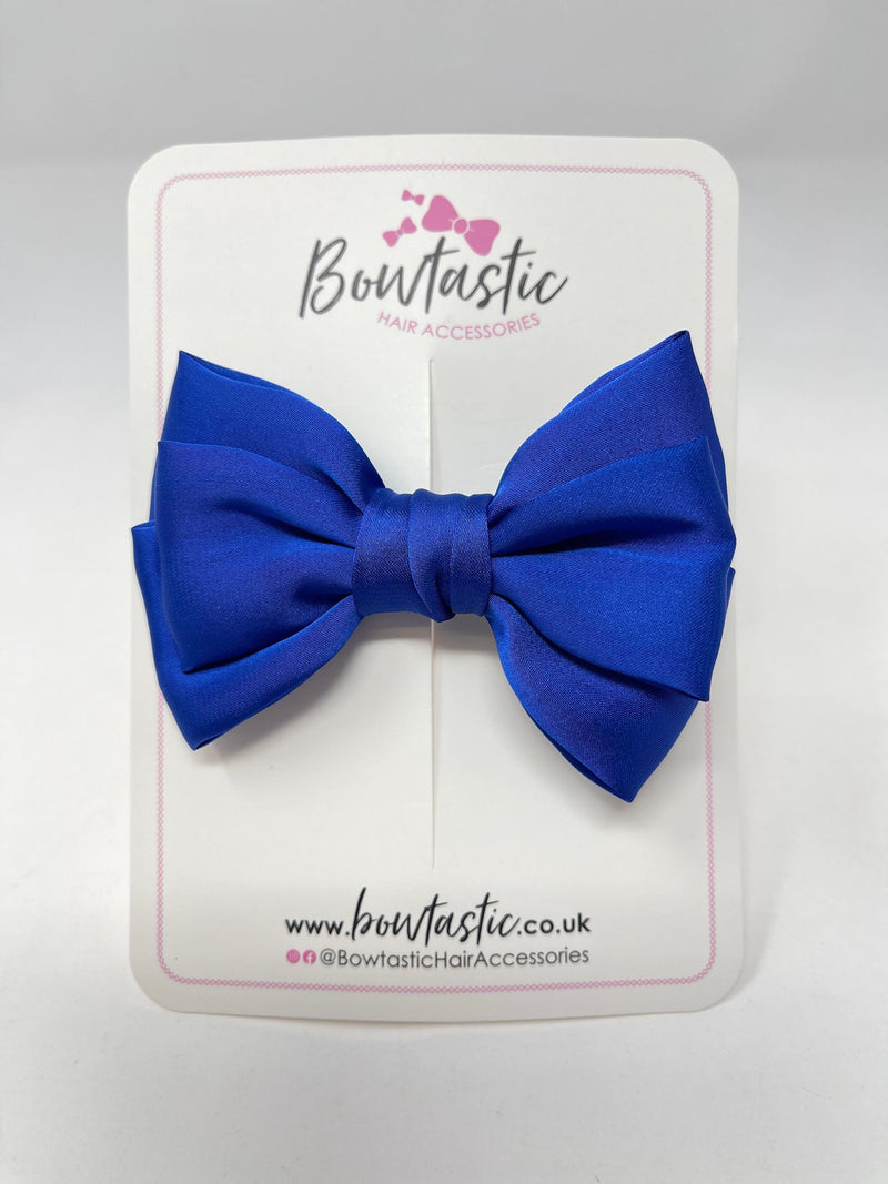 4 Inch Satin Bow - Cobalt