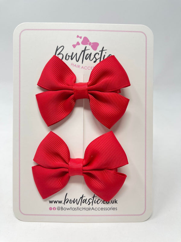 2.5 Inch Butterfly Bows - Red - 2 Pack