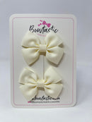 2.5 Inch Butterfly Bows - Antique White - 2 Pack