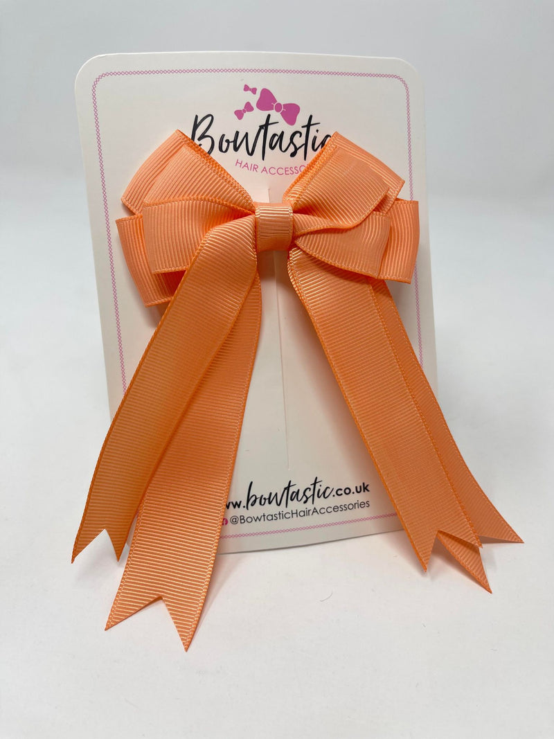 4 Inch Double Tail Bow - Peach