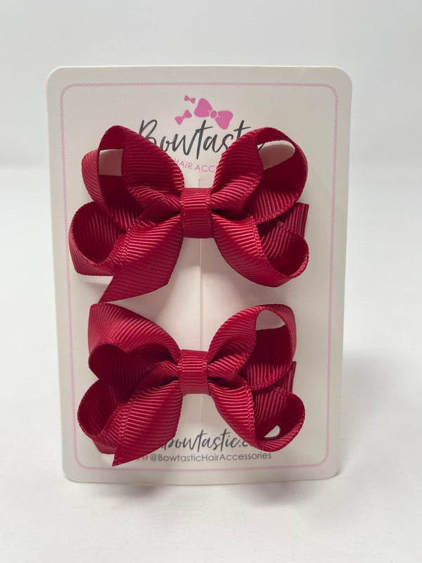 2 Inch Bow - Scarlet Red - 2 Pack