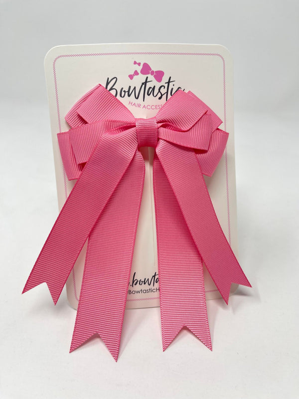 4 Inch Double Tail Bow - Fantasy Rose