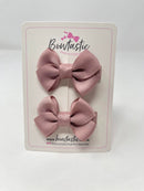 2 Inch Flat Bows Style 2 - Antique Mauve - 2 Pack