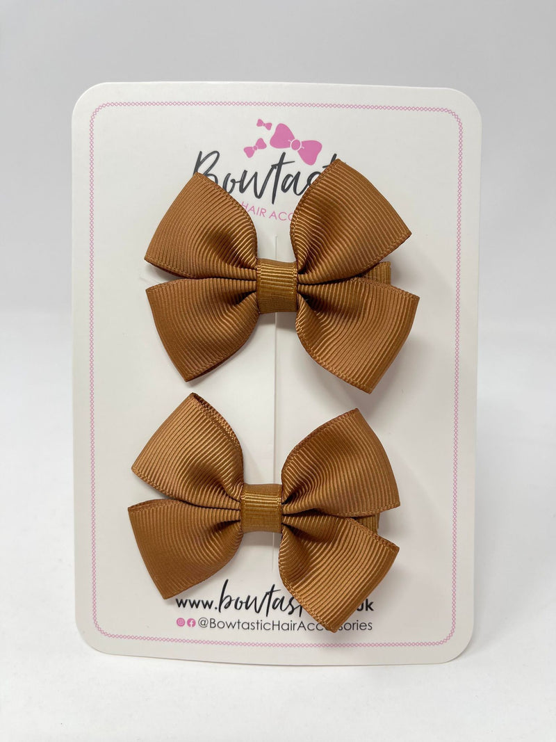 2.5 Inch Butterfly Bows - Chipmunk - 2 Pack