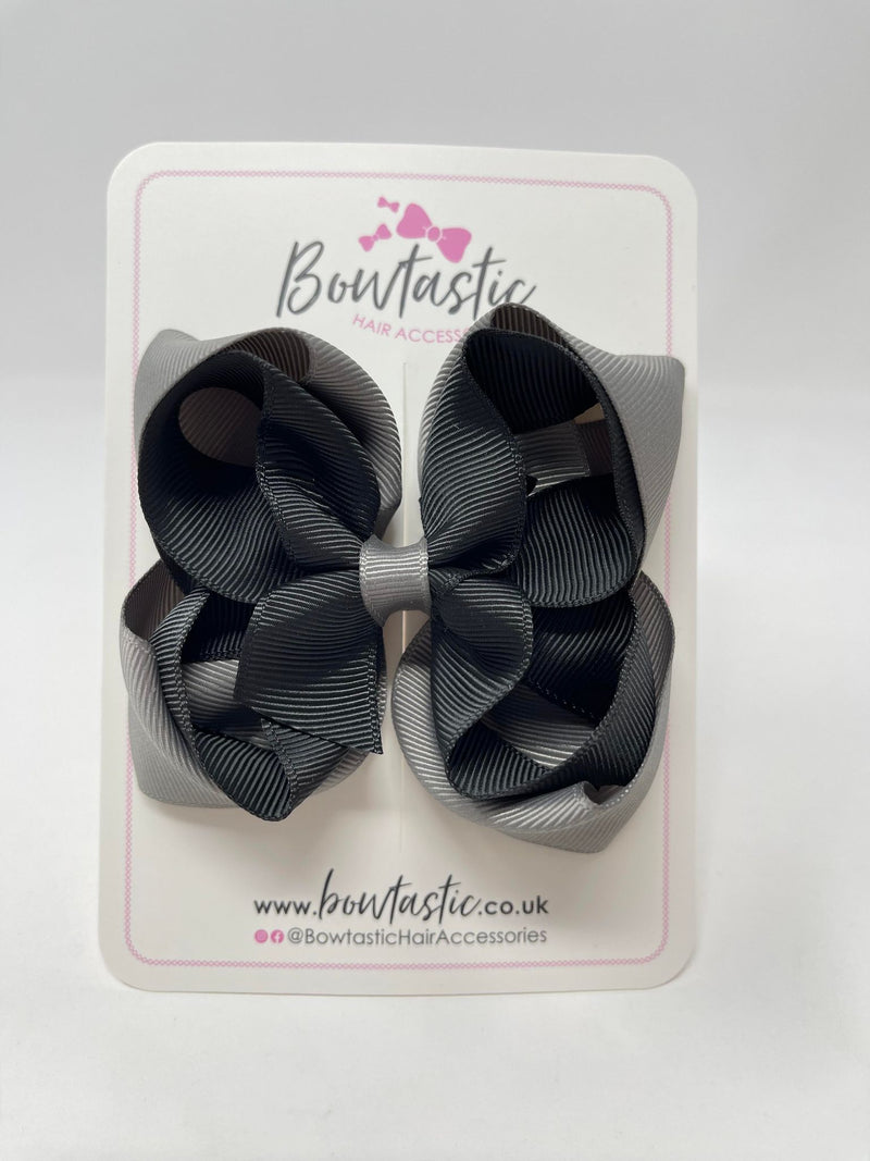 4.5 Inch Double Bow - Black & Metal Grey