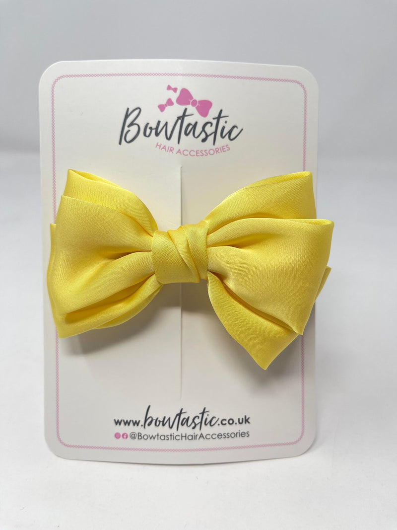 4 Inch Satin Bow - Lemon