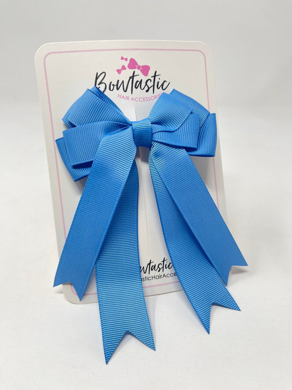 4 Inch Double Tail Bow - Capri Blue