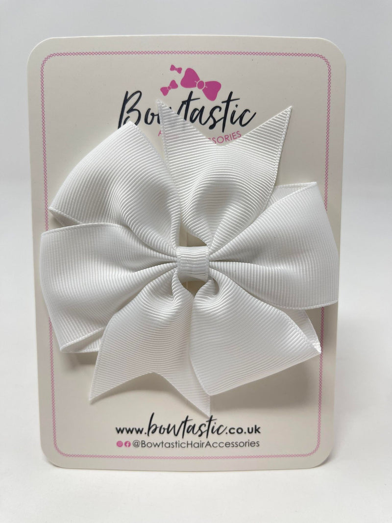 4 Inch Pinwheel Bow - White